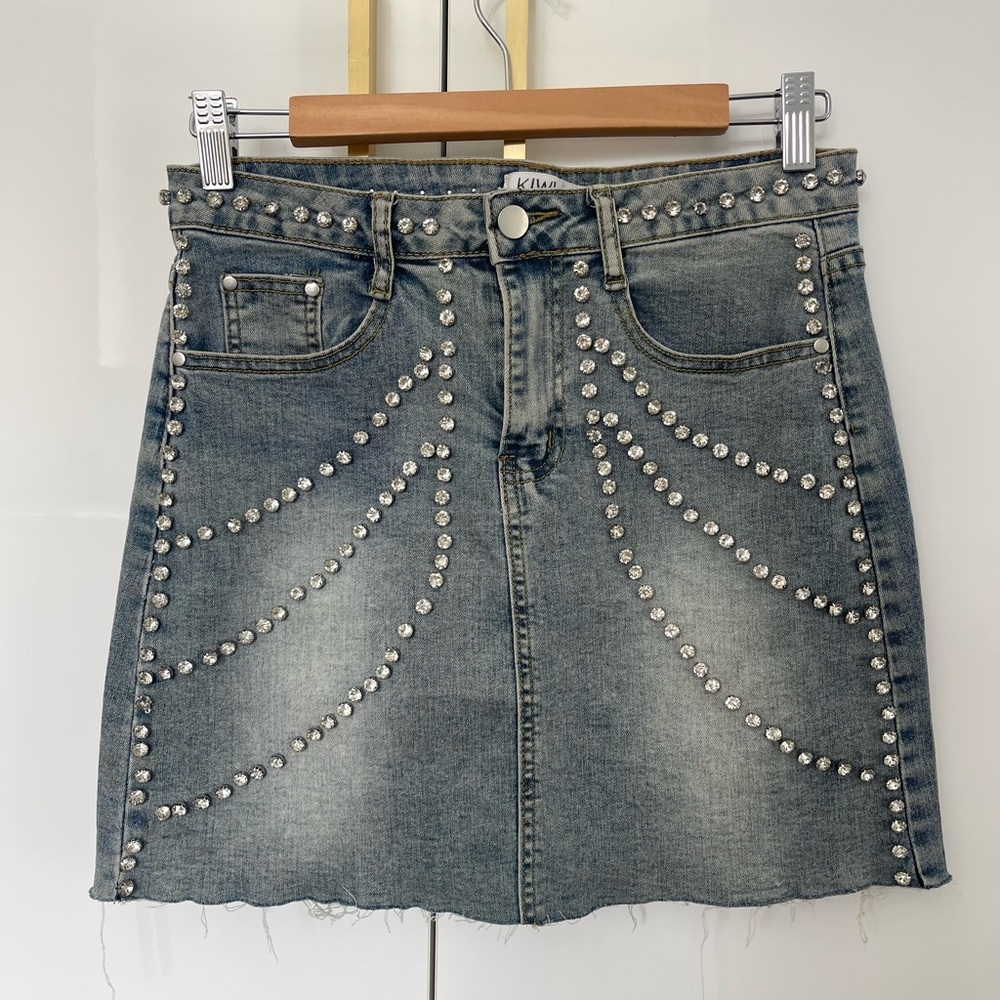 Kiwi Studded Denim Skirt